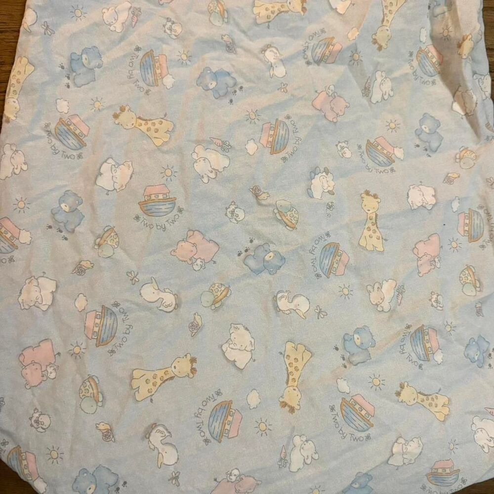 HONORS VINTAGE Noah's Ark Infant Crib Sheet good condition